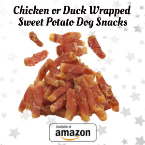Chicken or Duck Wrapped Sweet Potato Dog Snacks